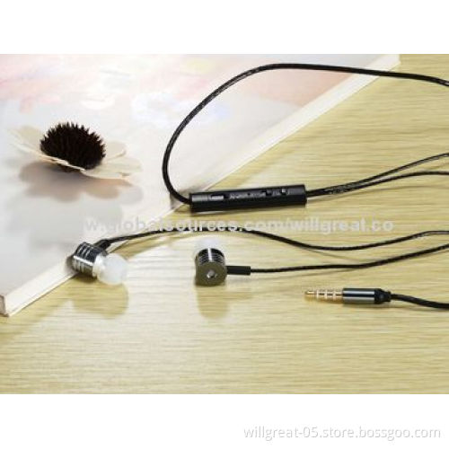 Earphone with remote control, works with Apple/Samsung, Huawei and HTC mobile phones